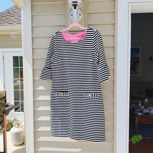 NWT Lilly Pulitzer Alden Dress in coconut ottoman stripe design.  Size Large